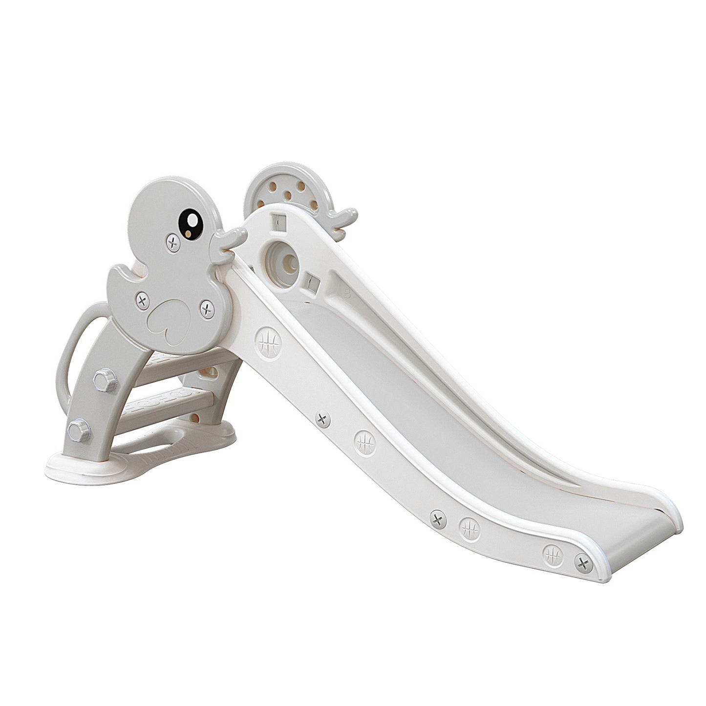 Toddler Slide for Age 1-3 Indoor/Outdoor Climber Slide (Duck Grey White)