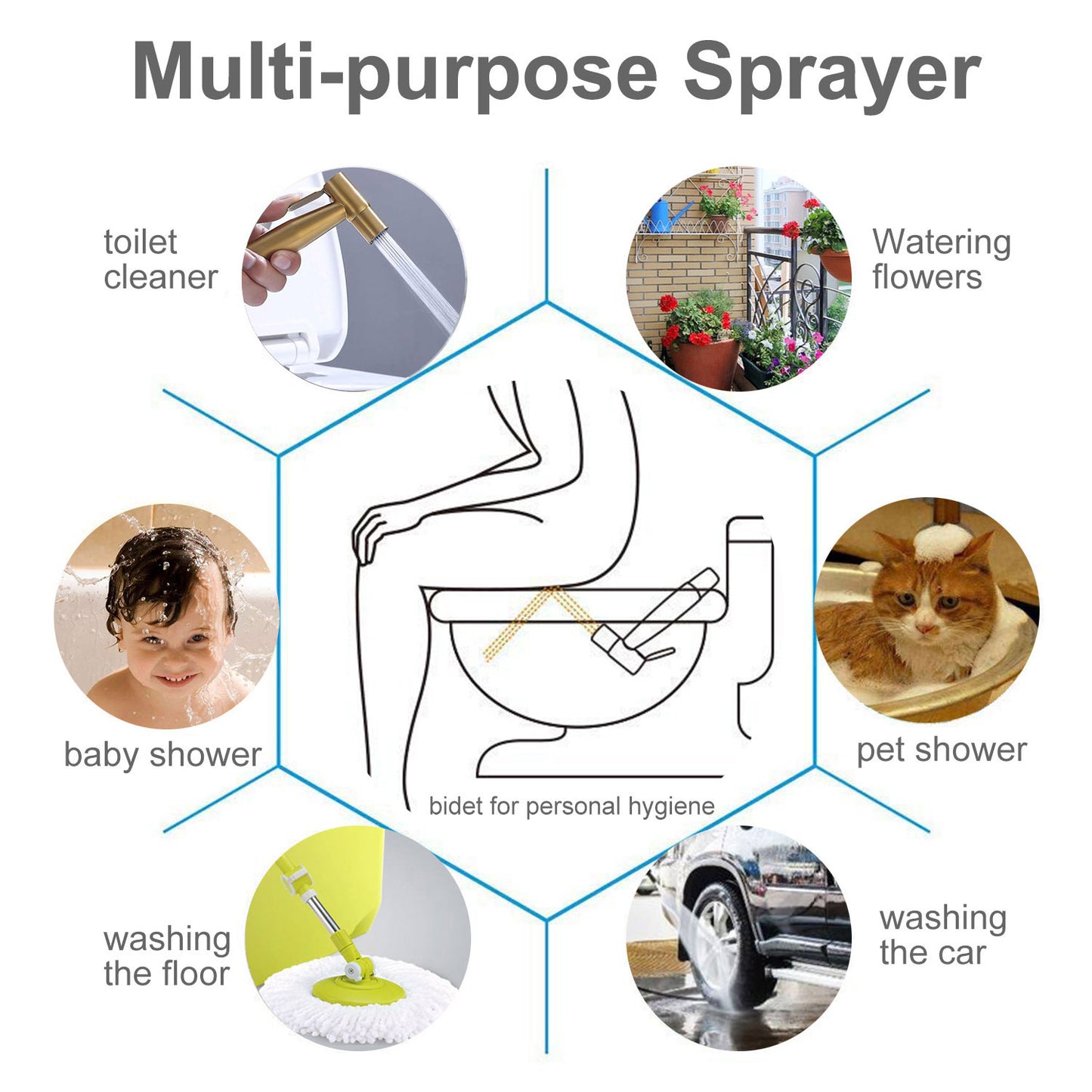 Bidet Sprayer for Toilet, Handheld Cloth Diaper Sprayer