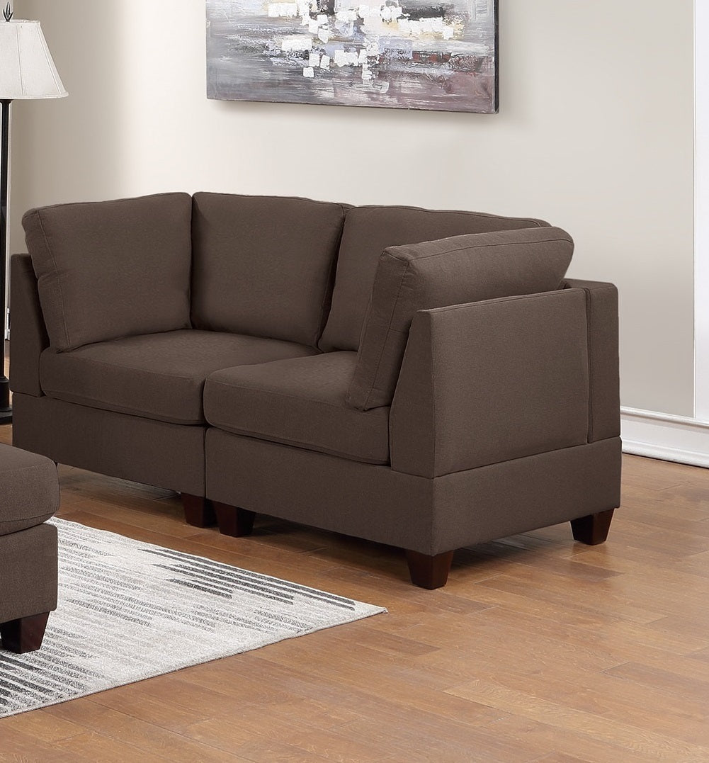 Contemporary 6-Piece Sectional Sofa Set with Armless Chair, Ottoman, and 4 Corner Sofas