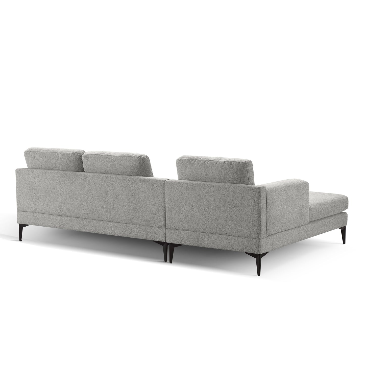 L Shape Modern Sectional L Shape Couch Sofa with Reversible Chaise and Armless 2 Seater Loveseat , 2 Piece Free Combination Sectional Couch with Left or Right Arm Facing Chaise, Texture Gray