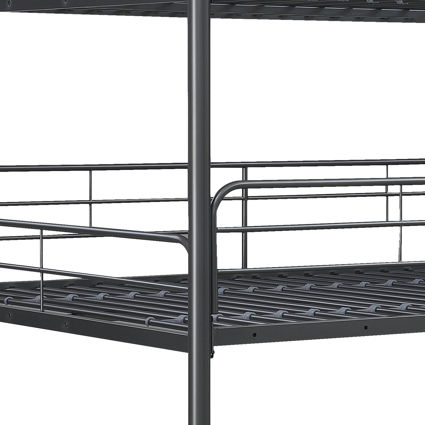 Trio Black Metal Triple Bunk Bed, FULL/FULL/FULL