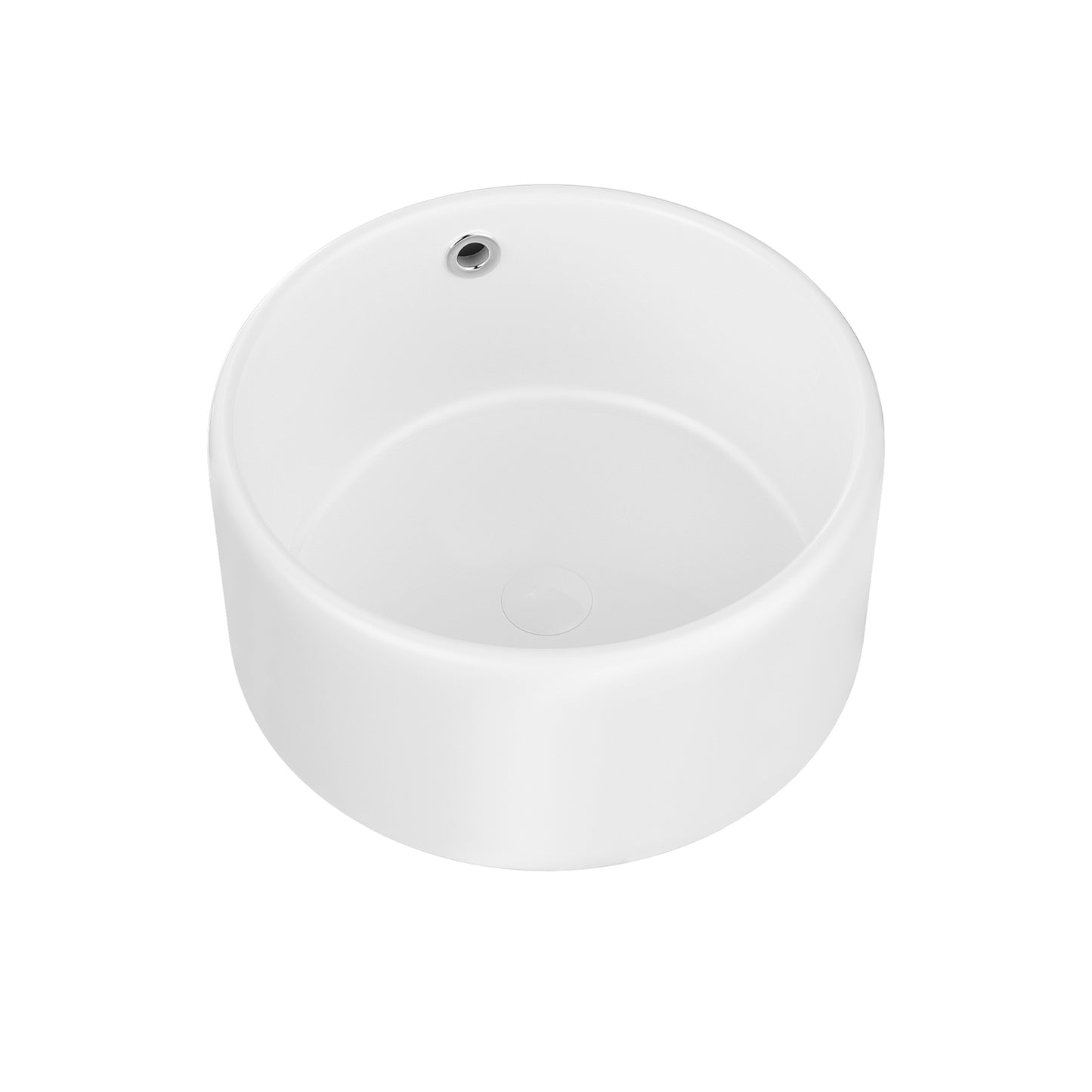 Vessel  Bathroom Sink Basin in White Ceramic