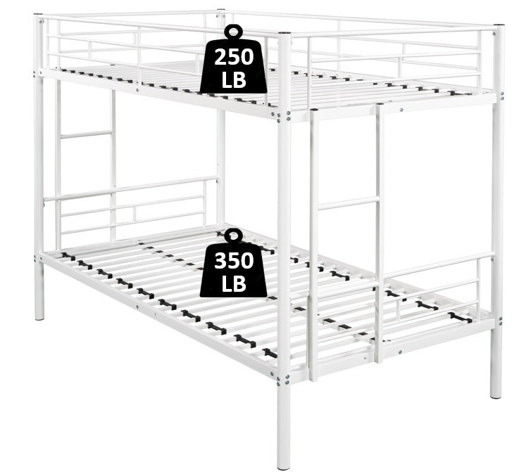 Durable Metal Twin Bunk Bed with Noise-Reduced Design