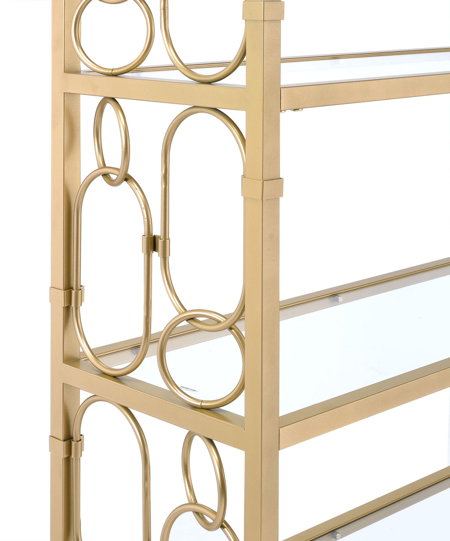 Milavera Bookshelf in Gold & Clear Glass 92470