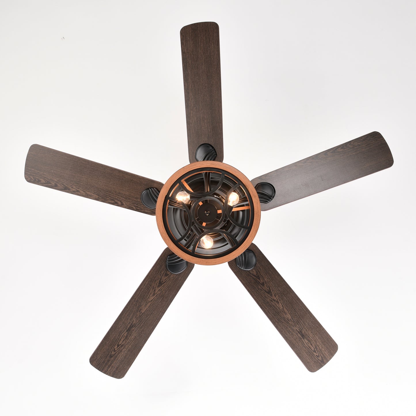 Farmhouse Ceiling Fan with Reversible Airflow, Remote Control, and Caged Light Fixture