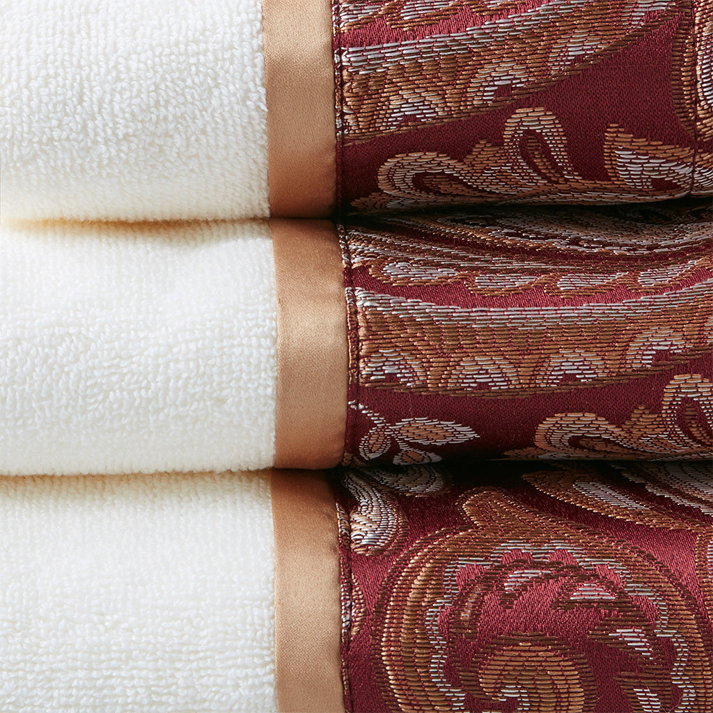 Madison Park Aubrey Jacquard Towel Set - Elegant 6-Piece Bathroom Ensemble