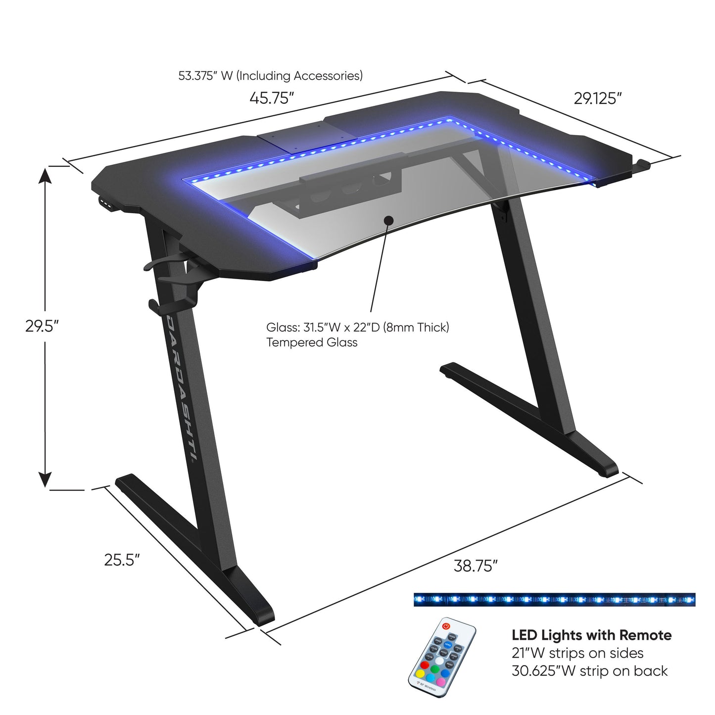 Midnight Gaming Desk Z1-21 by Dardashti for Ultimate Gaming Experience