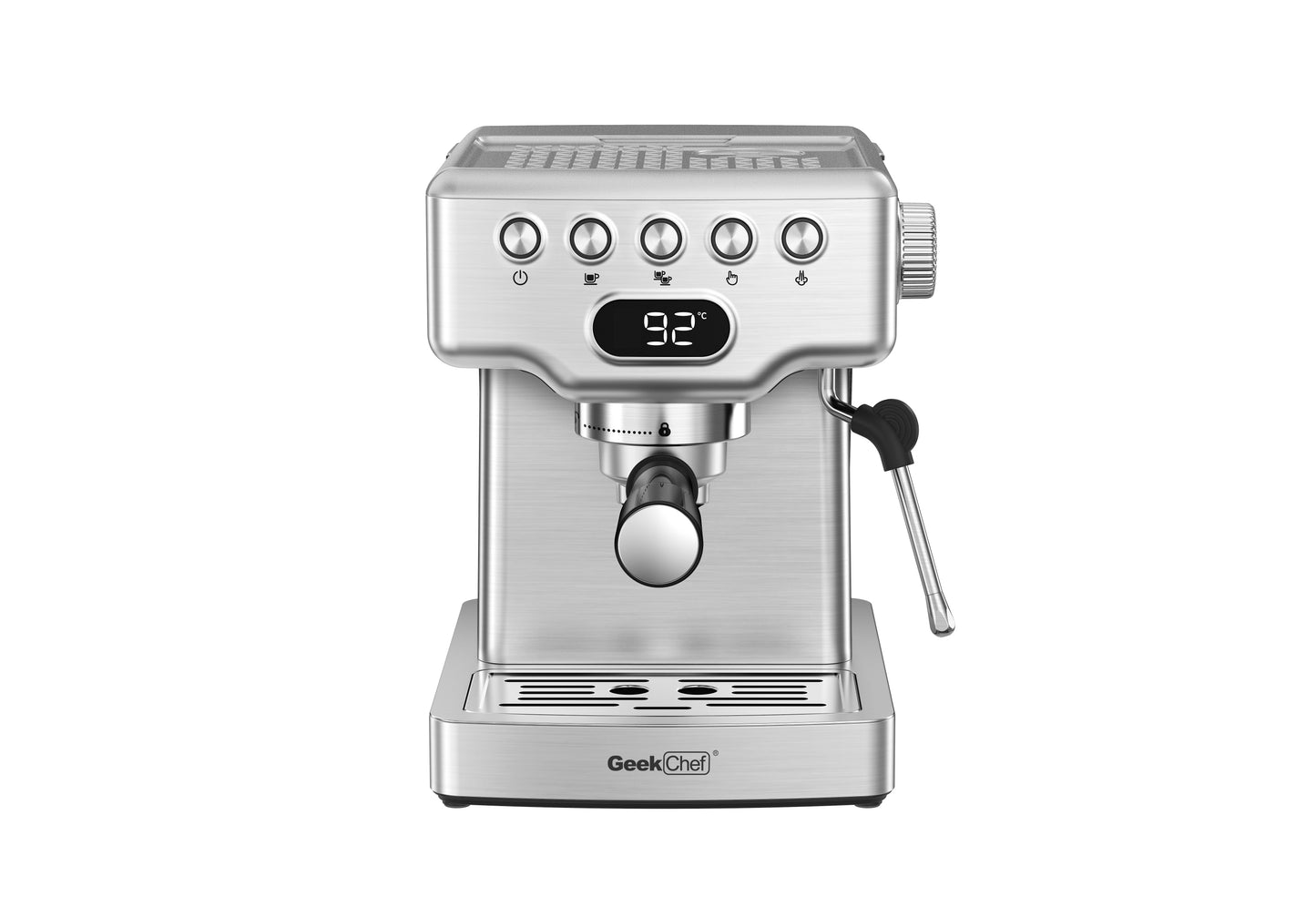 Geek Chef Espresso Maker with Milk Frother- 20 Bar Professional Pump and Stainless Steel Construction