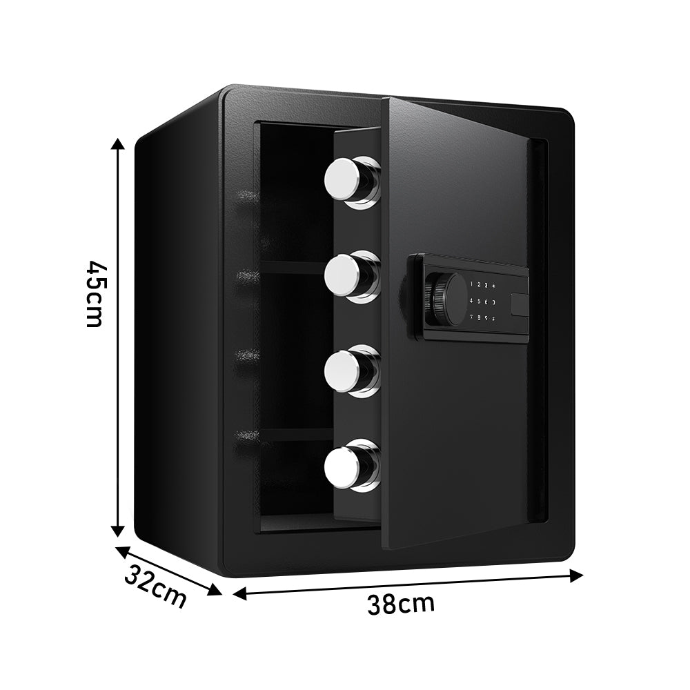 Advanced Digital Security Safe Box for Home, Office, and Hotel with Keypad and Key (Black)