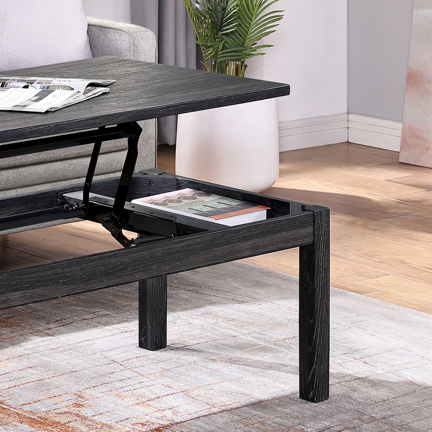 Versatile Lift-Top Coffee Table with Hidden Storage