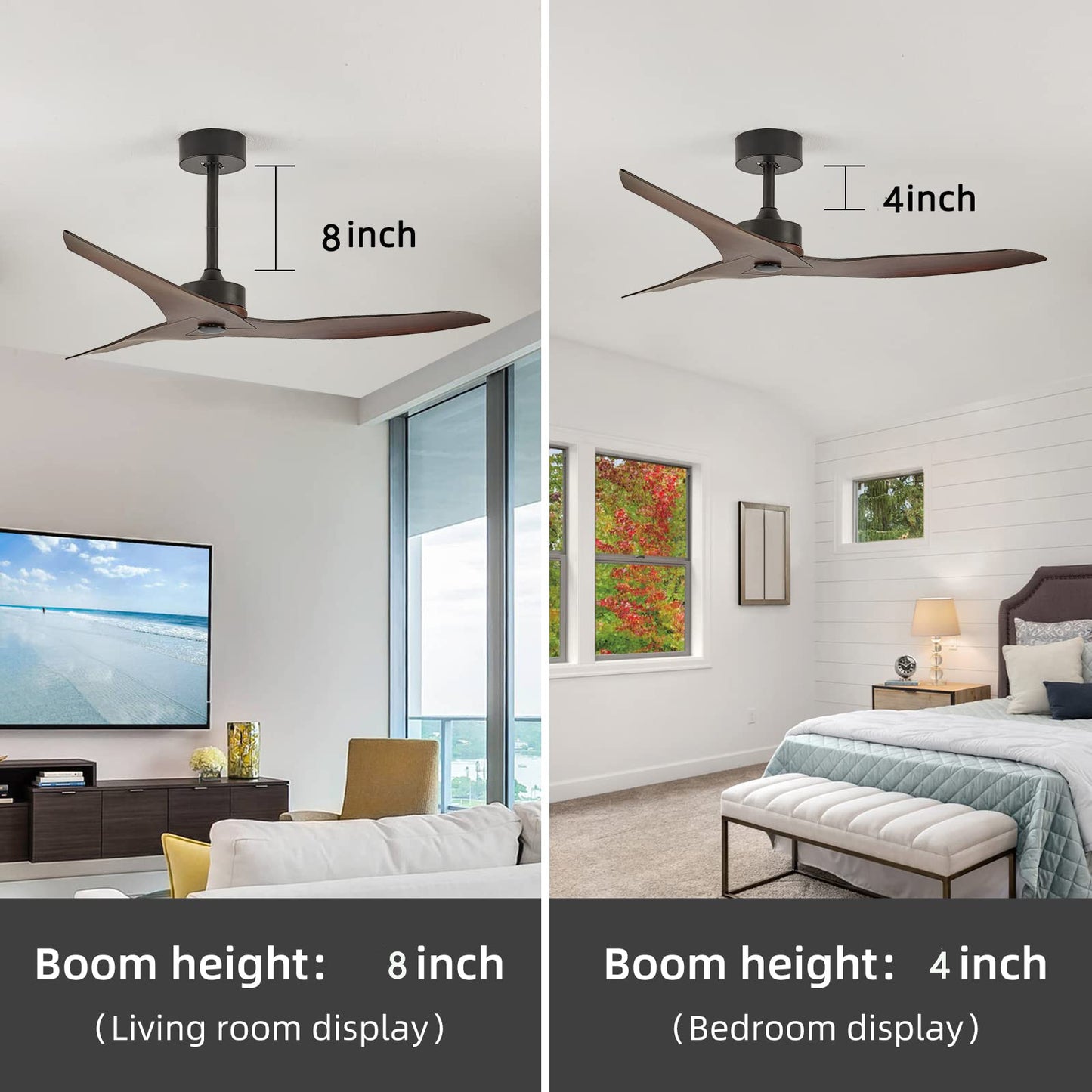 52 Energy-Efficient Farmhouse Ceiling Fan with Remote Control for Indoor and Outdoor Spaces