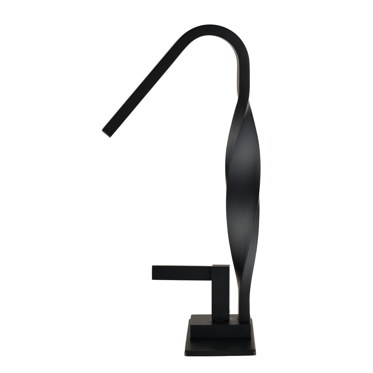 Matte Black Single Hole Bathroom Faucet with Deck plate