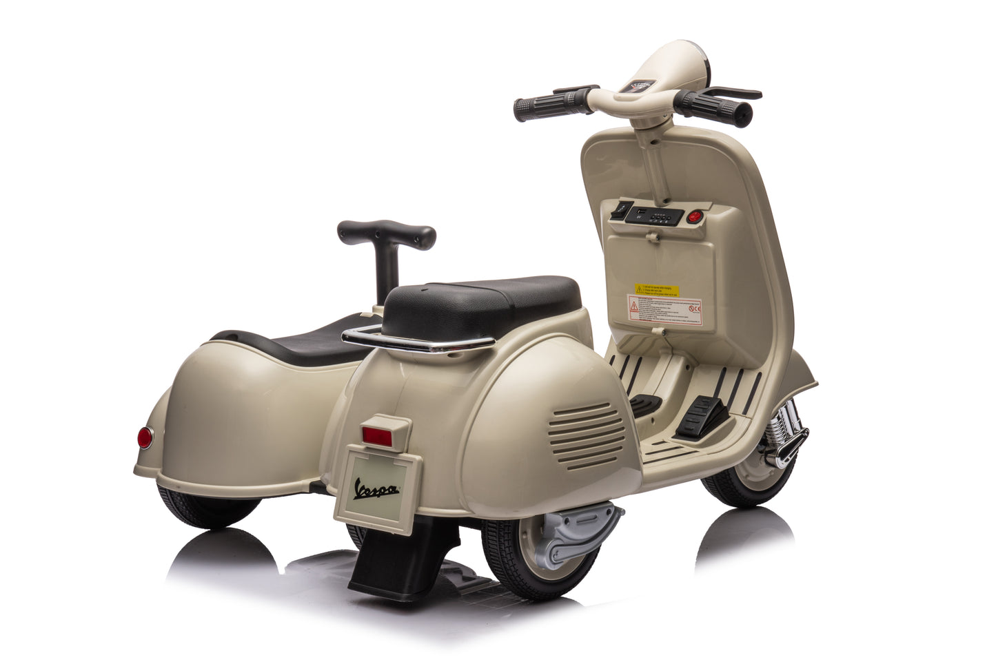 6V LICENSED Vespa Scooter Motorcycle with Side Car for kids, Gray