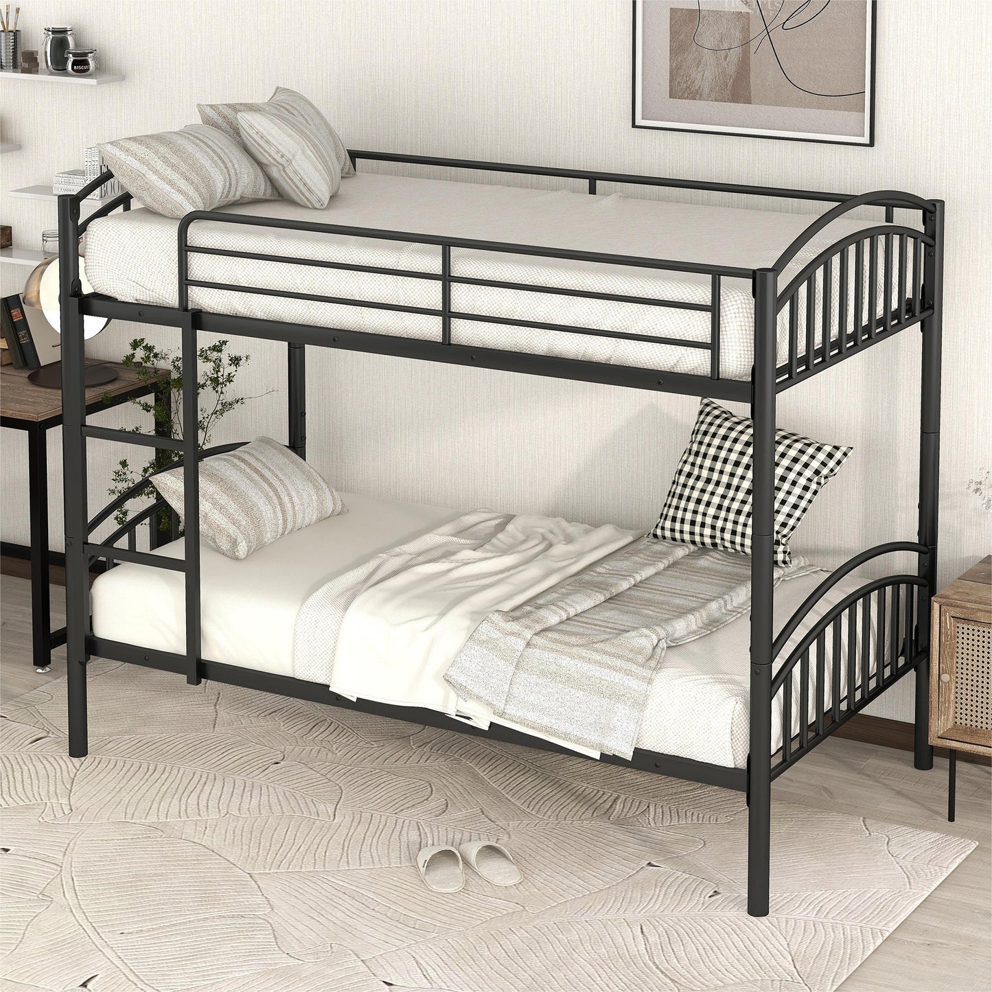 Manhattan Steel Twin Bunk Bed Set (Black)