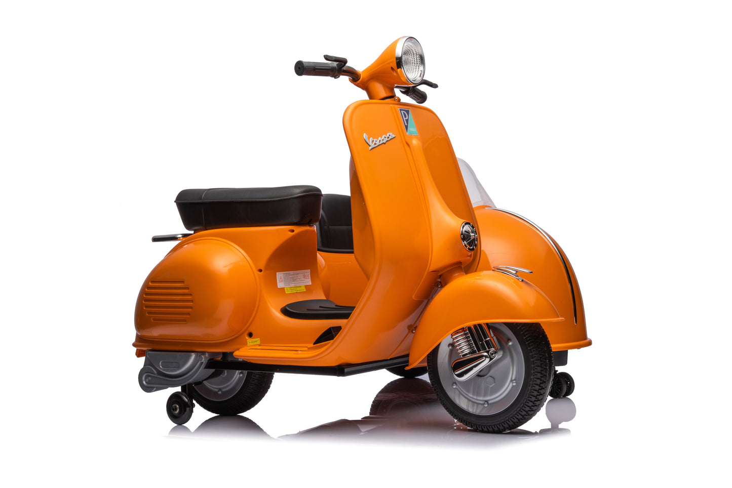 12V LICENSED Vespa Scooter Motorcycle with Side Car for kids, Orange