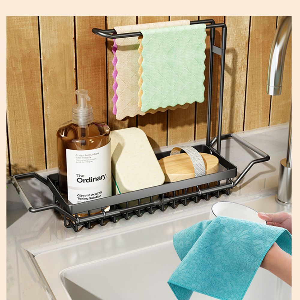 Stainless Steel Sink Rack with Spacious Sponge Box