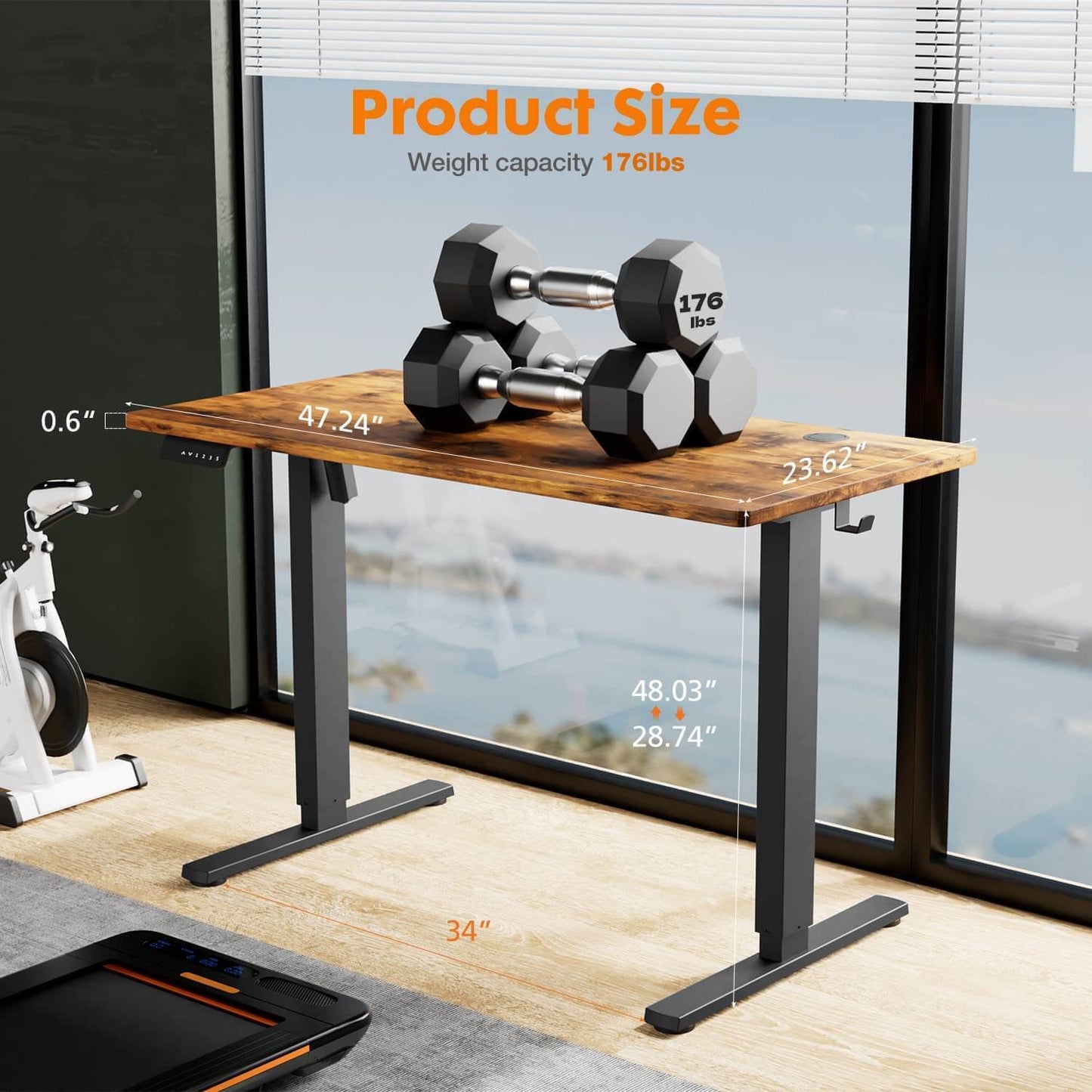 Ergonomic Electric Desk with Smooth Motorized Height Adjustment