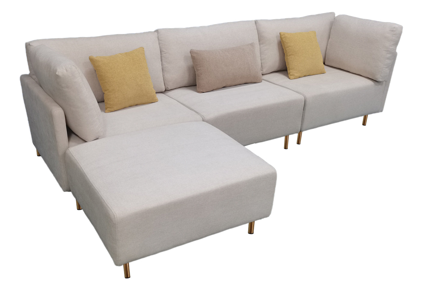 SOFA;SECTIONAL SOFA;SEPARABLE;COTTON LINEN CLOTH FABRIC;HARDWARE FEET;EQUIPPED WITH PILLOWS;