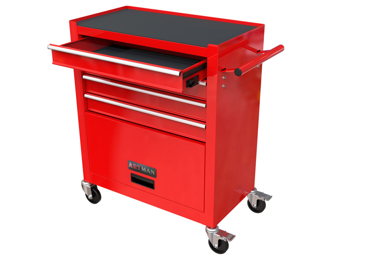 4 Drawers Tool Cabinet with Tool Sets-RED