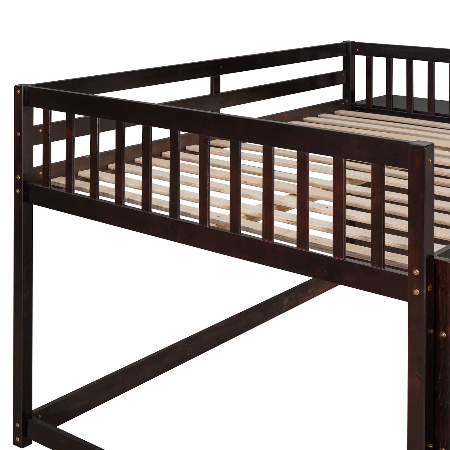 Espresso Bunk Bed with Ample Storage and Solid Construction