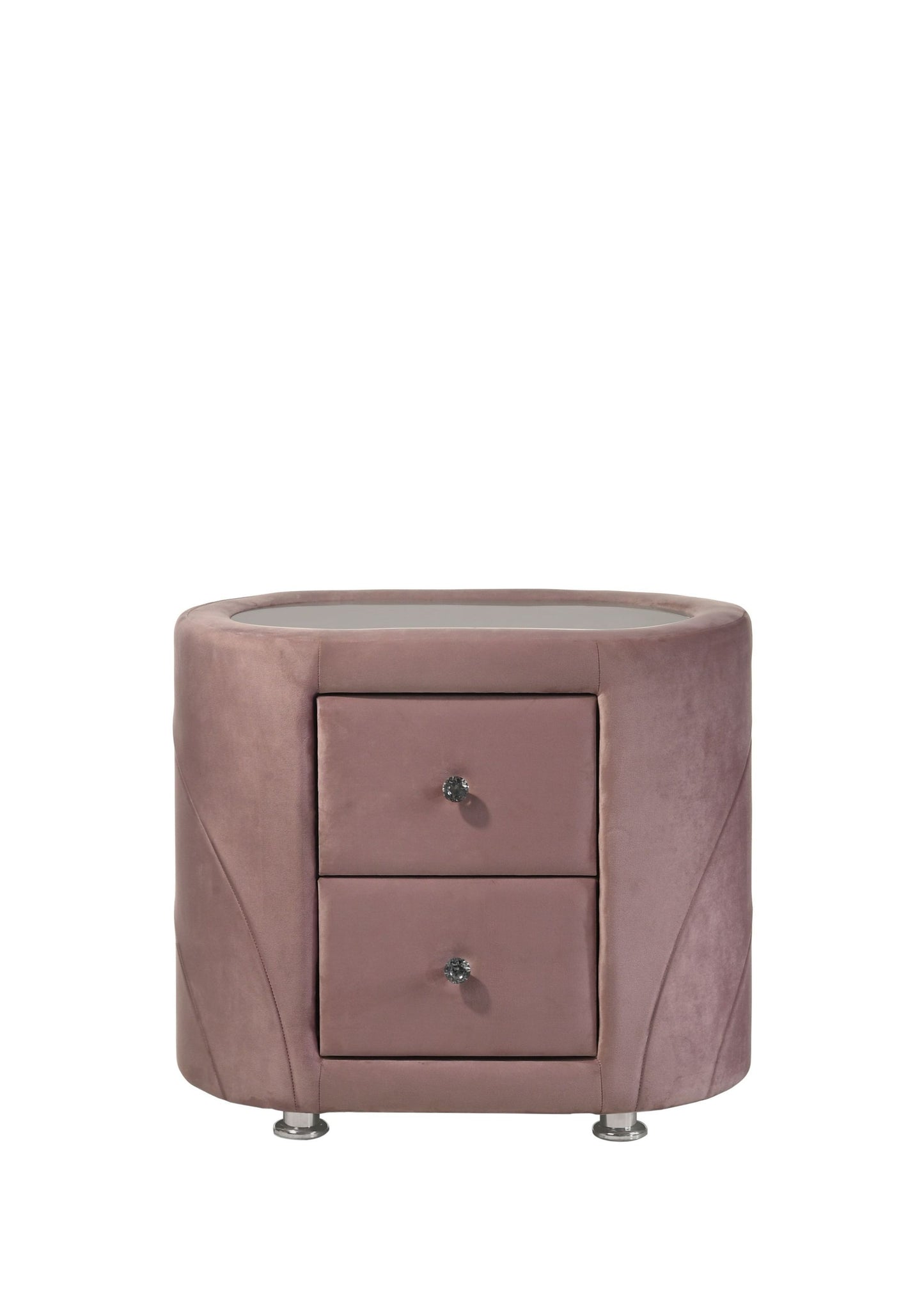 Salonia Nightstand, Pink Velvet BD01184