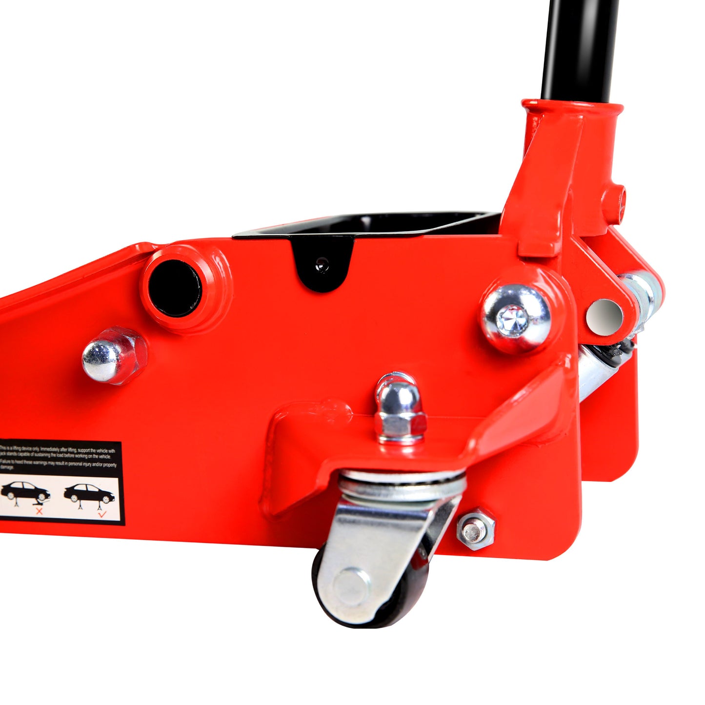 Ultra-Low Profile Dual Piston Hydraulic Car Jack, Red and Black, 3 Ton Capacity, Lifting Range 3.3-19.7