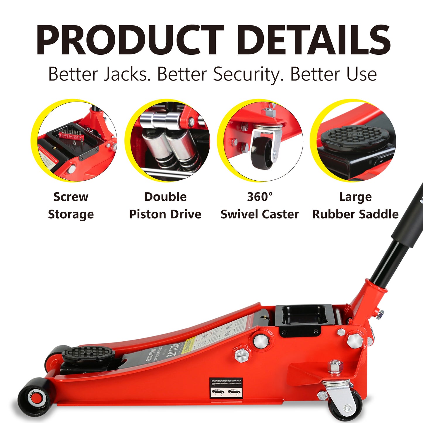 3 Ton Dual Piston Low Profile Racing Floor Jack with Quick Lift Pump