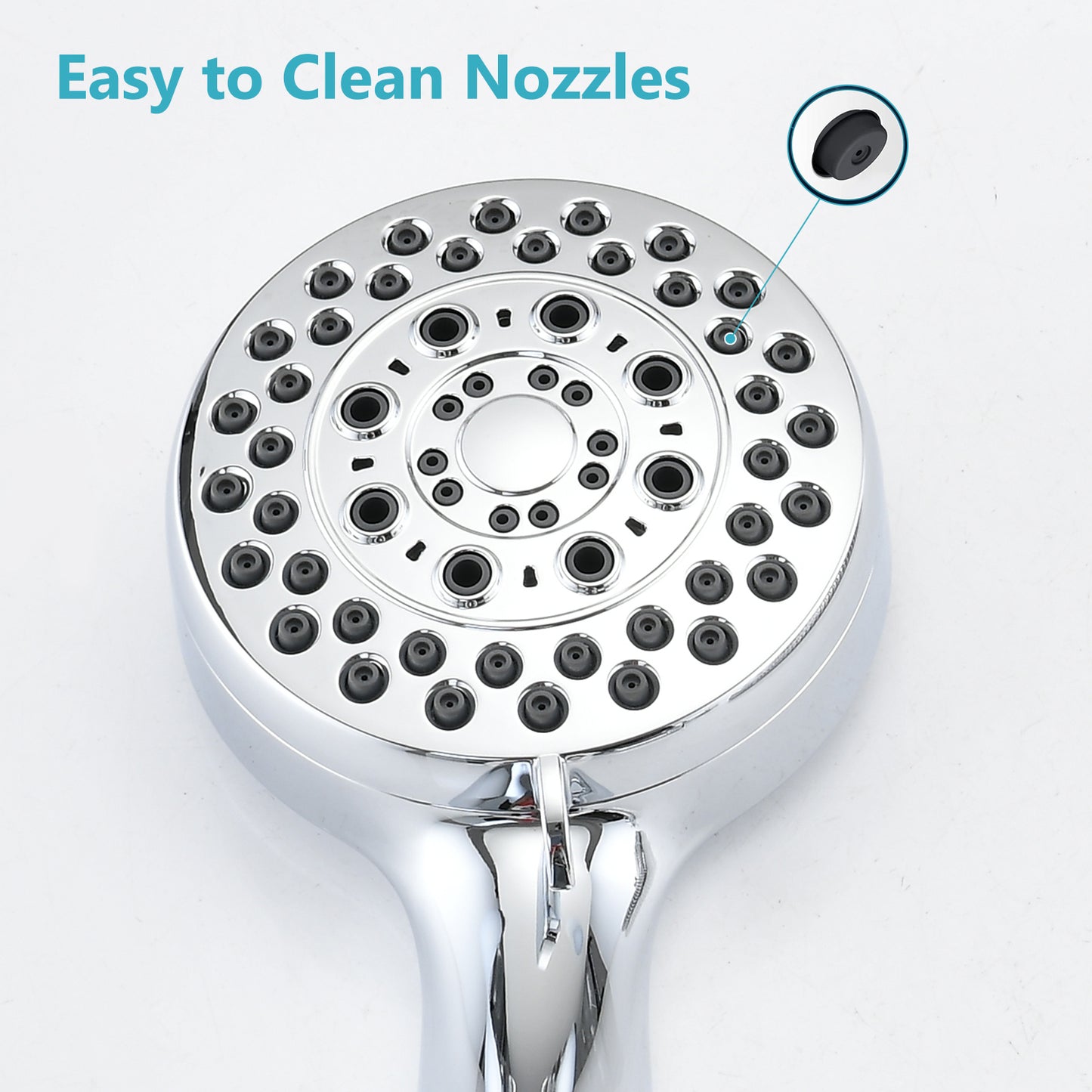 Luxurious High Pressure Chrome Handheld Shower Head with 5 Mode Adjustable Settings