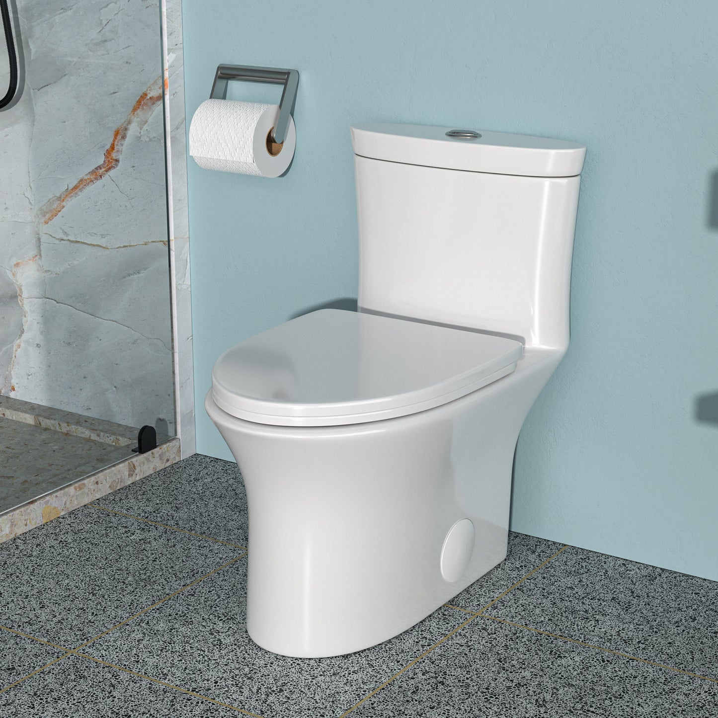 Ceramic One Piece Toilet,Dual Flush with Soft Clsoing Seat