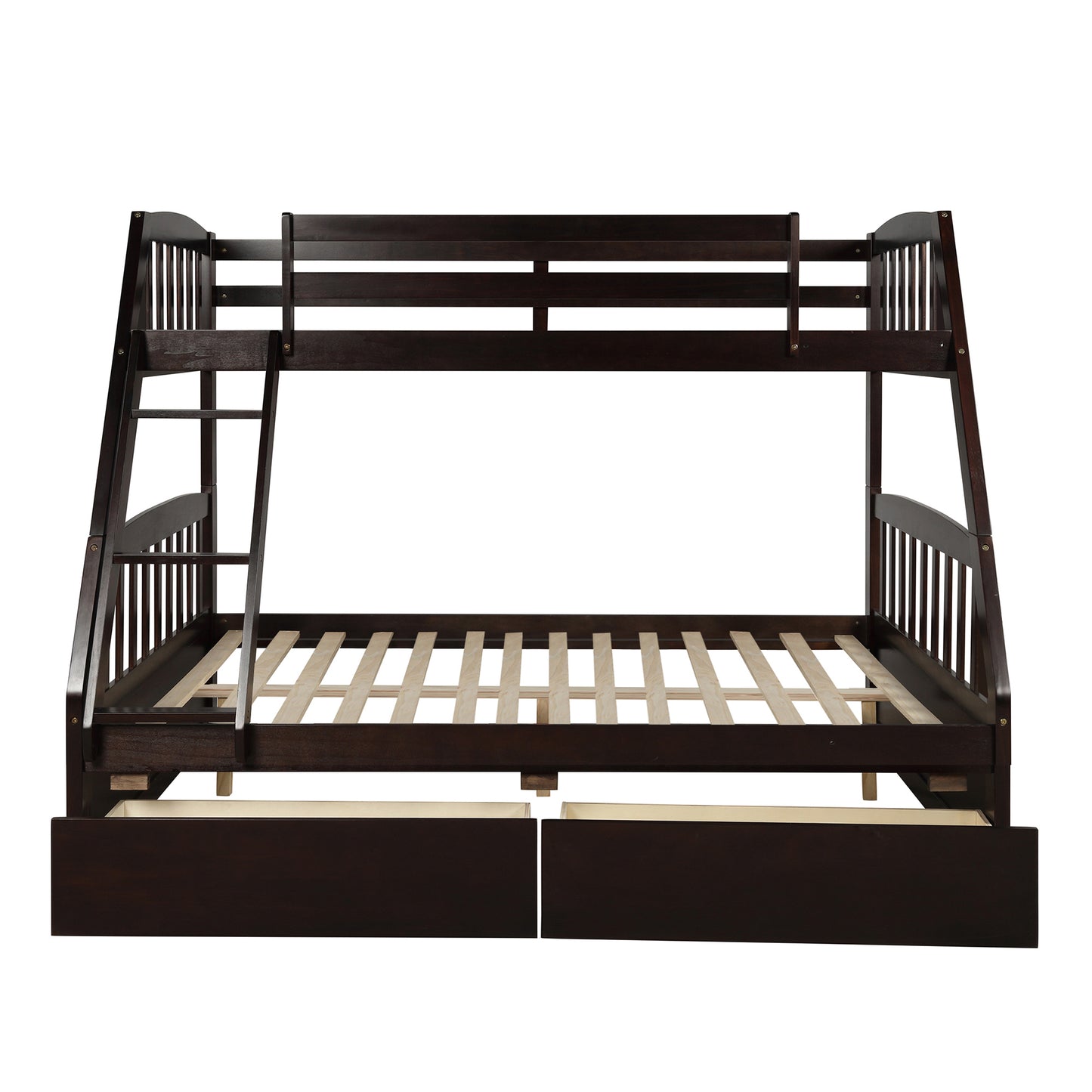 Espresso Twin Over Full Bunk Bed with Storage Drawers