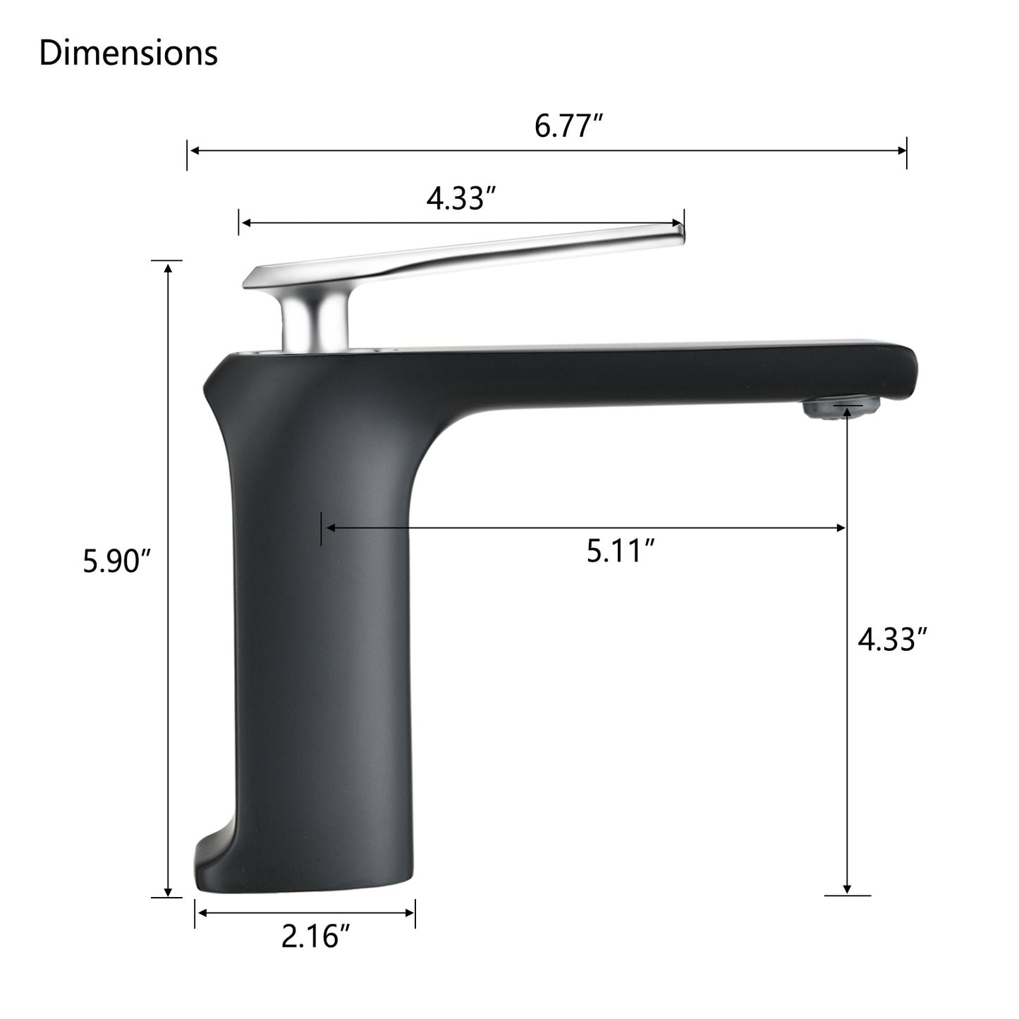 Matte Black Single Handle Bathroom Faucet