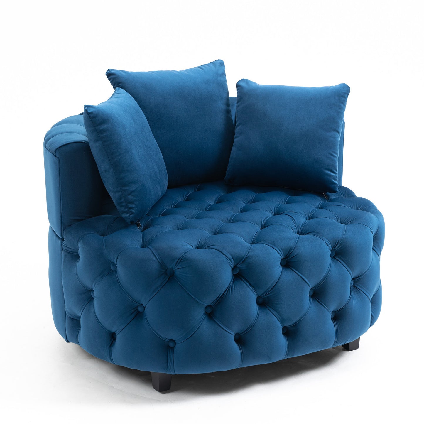 A&A Furniture,Accent Chair / Classical Barrel Chair for living room / Modern Leisure Sofa Chair (Blue)