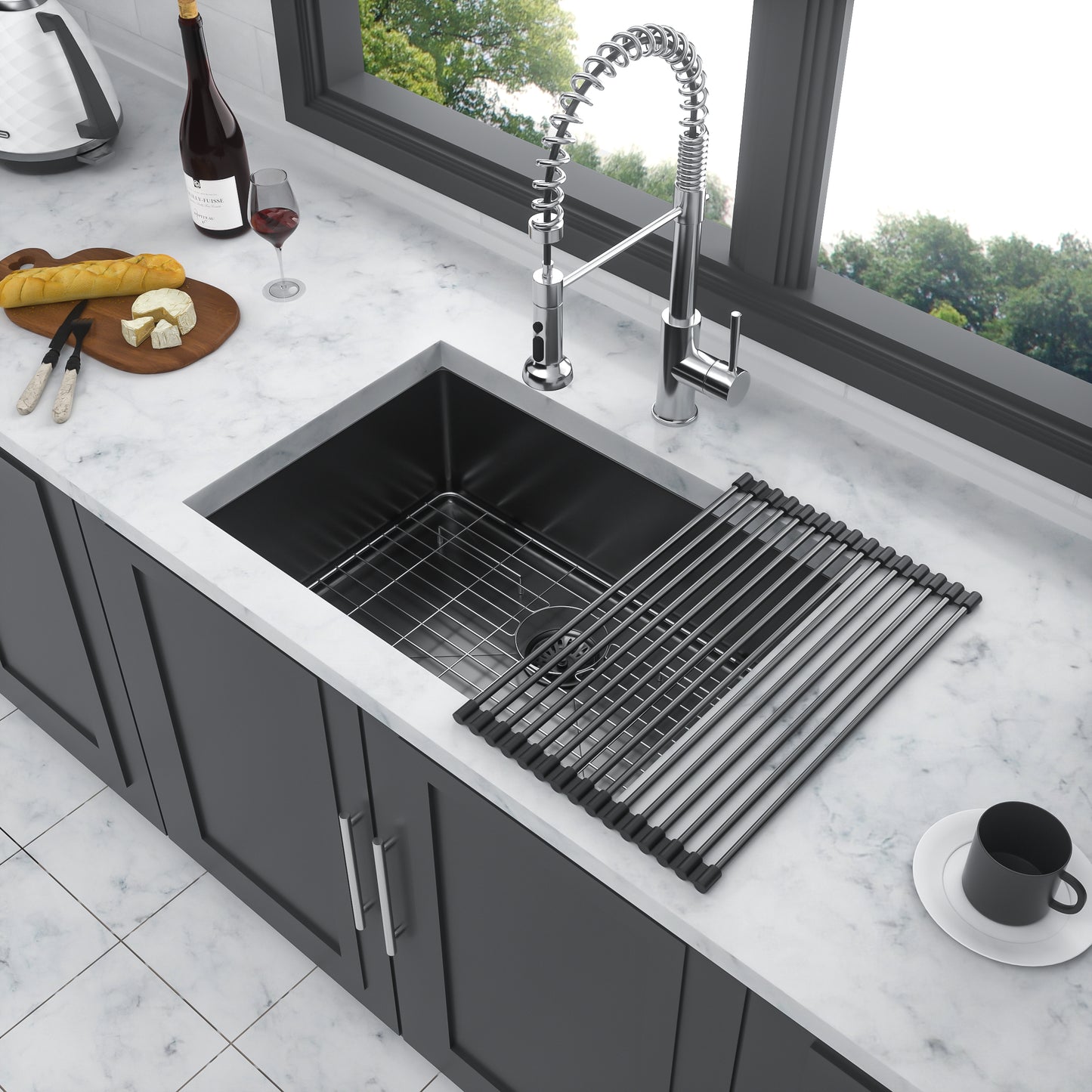 Gunmetal Black Kitchen Sink with Nano Stainless Steel Finish & Soundproof Design