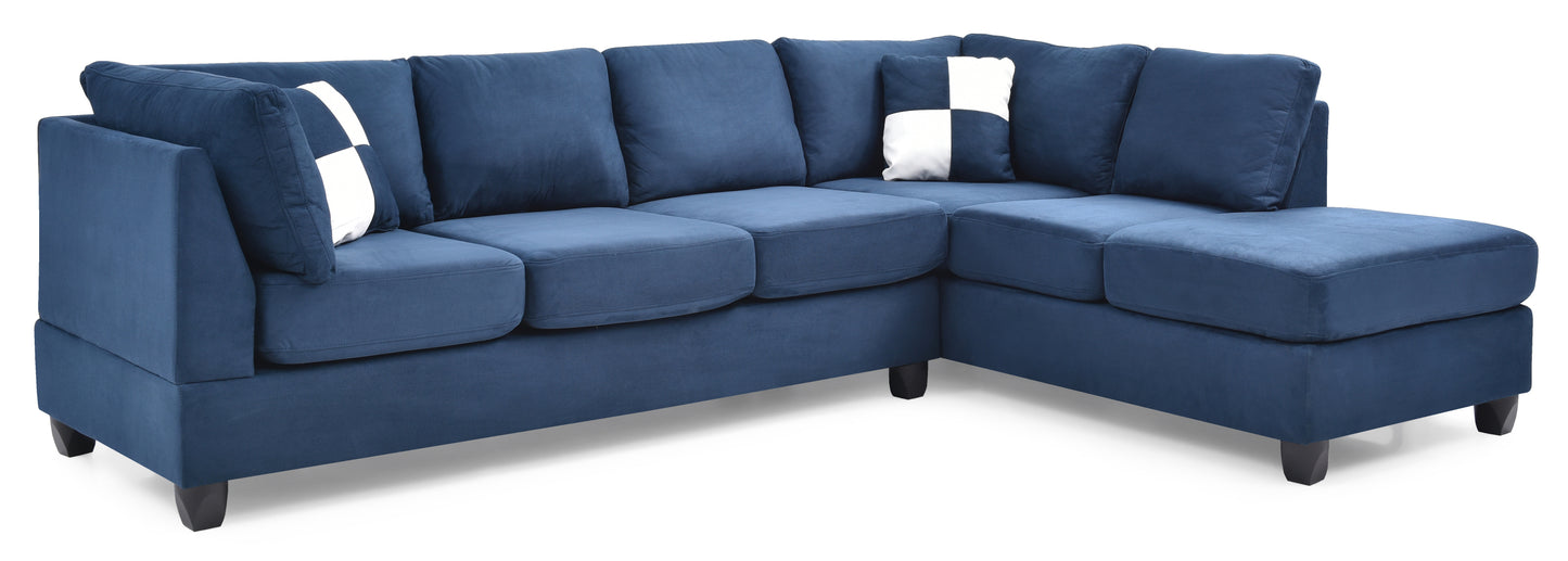 Navy Blue Malone G630B-SC Sectional - Comfort and Modern Style