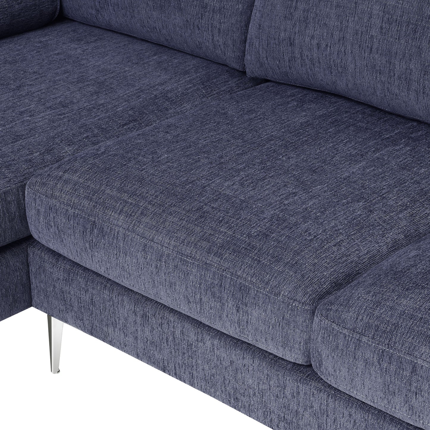 86 Modern Chenille Fabric Convertible Sectional Sofa with Reversible Chaise and 3-Seat Design