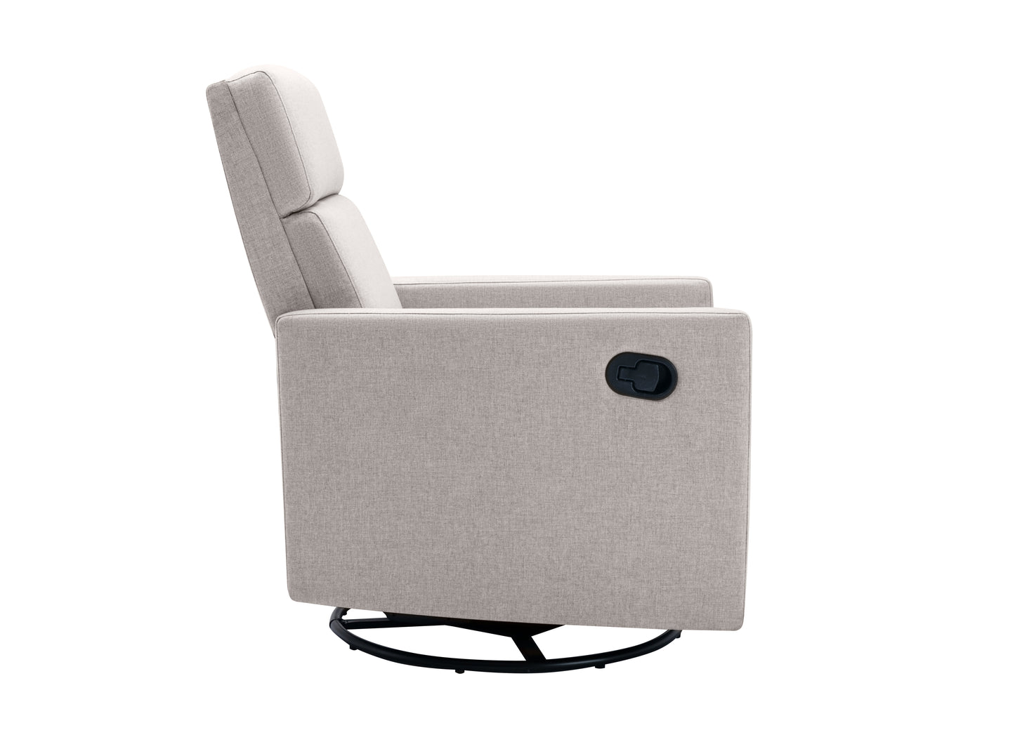 Modern Tan Upholstered Nursery Rocker Chair with Swivel Recliner