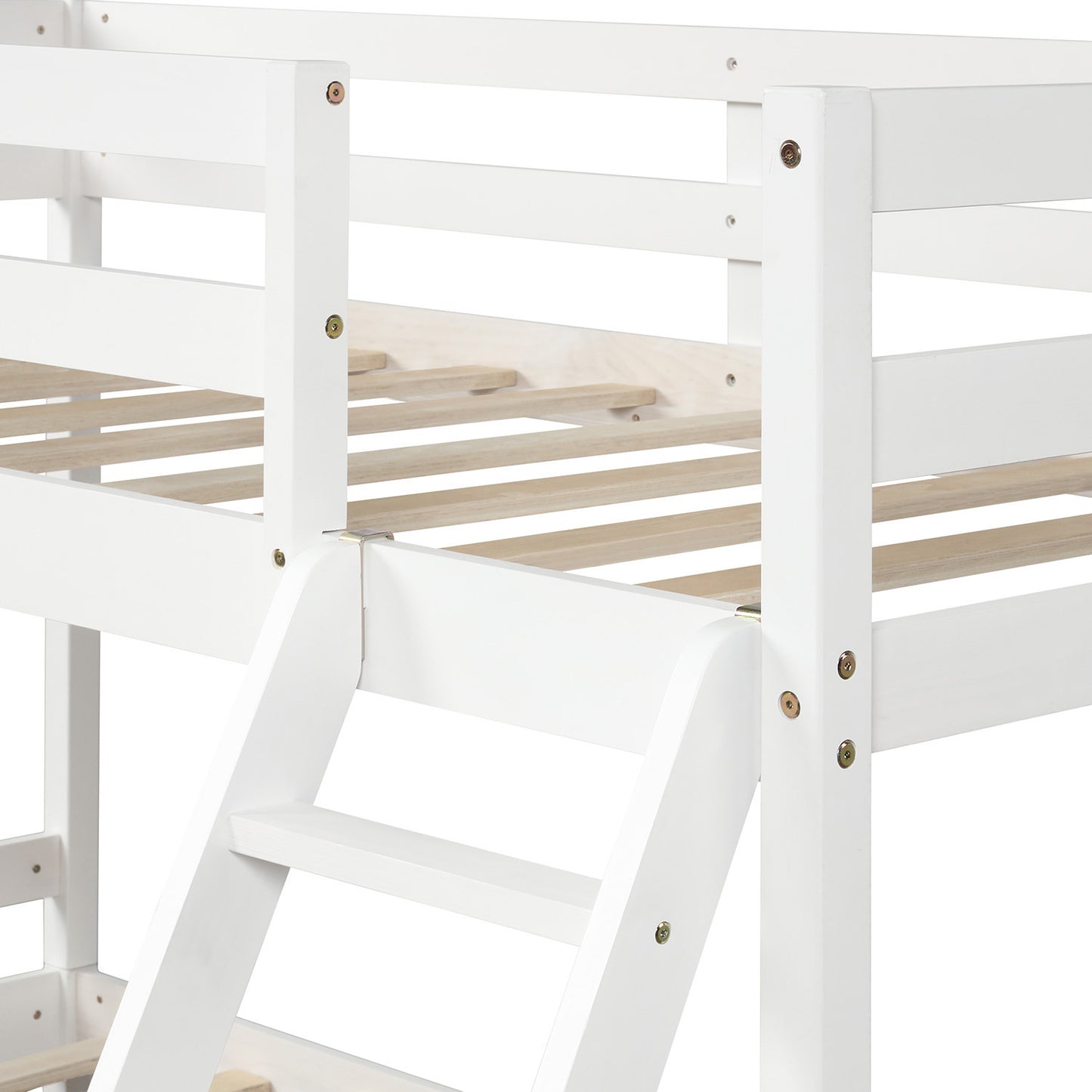 White Twin Over Full Bunk Bed with Versatile Design