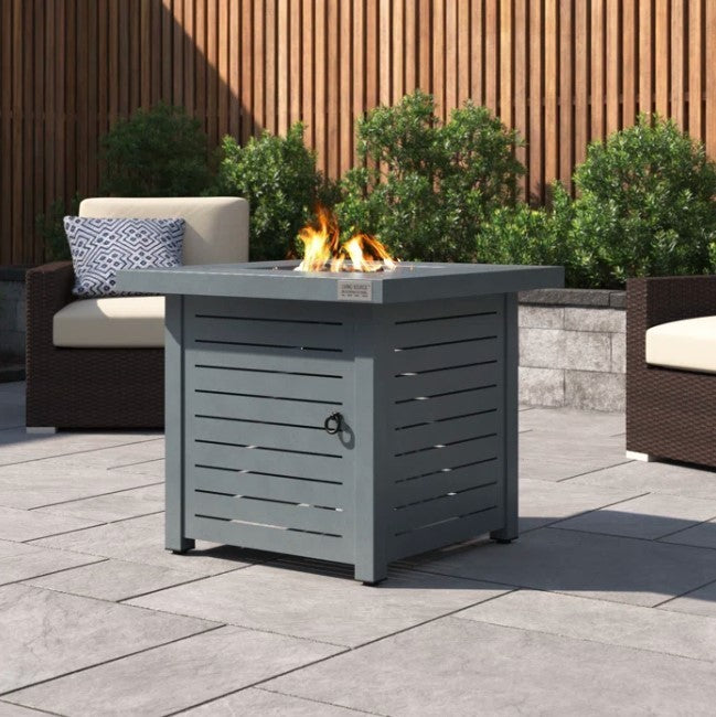 25 Stainless Steel Outdoor Fire Pit Table with Lid