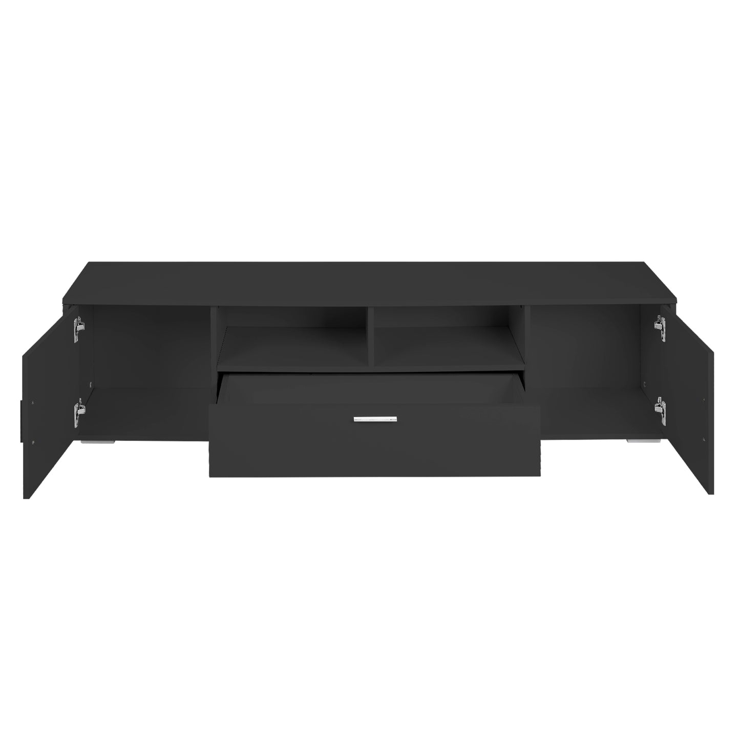 Sleek LED TV Stand with Storage - Enhanced Entertainment Center for Up to 75-inch TVs