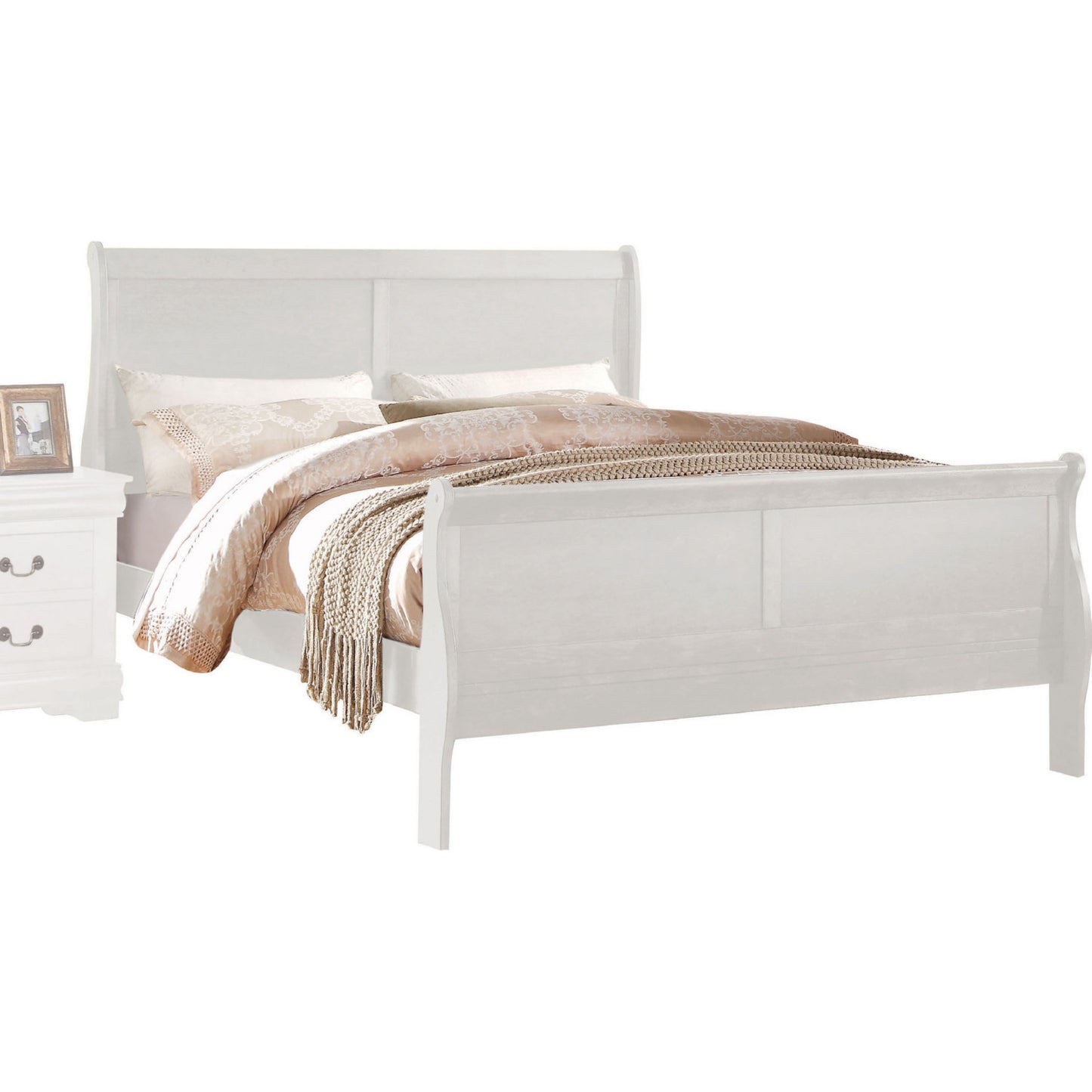 Louis Philippe Twin Bed in White 23845T