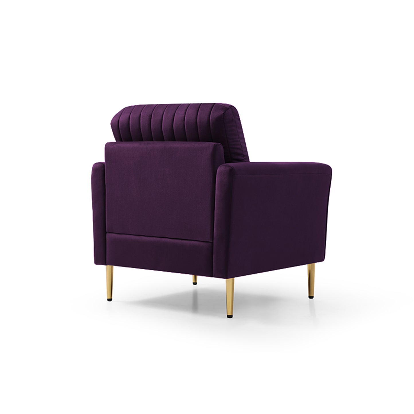 Modern Soft Velvet Accent Chair Living Room Chair Bedroom Chair Home Chair With Gold Legs, Purple