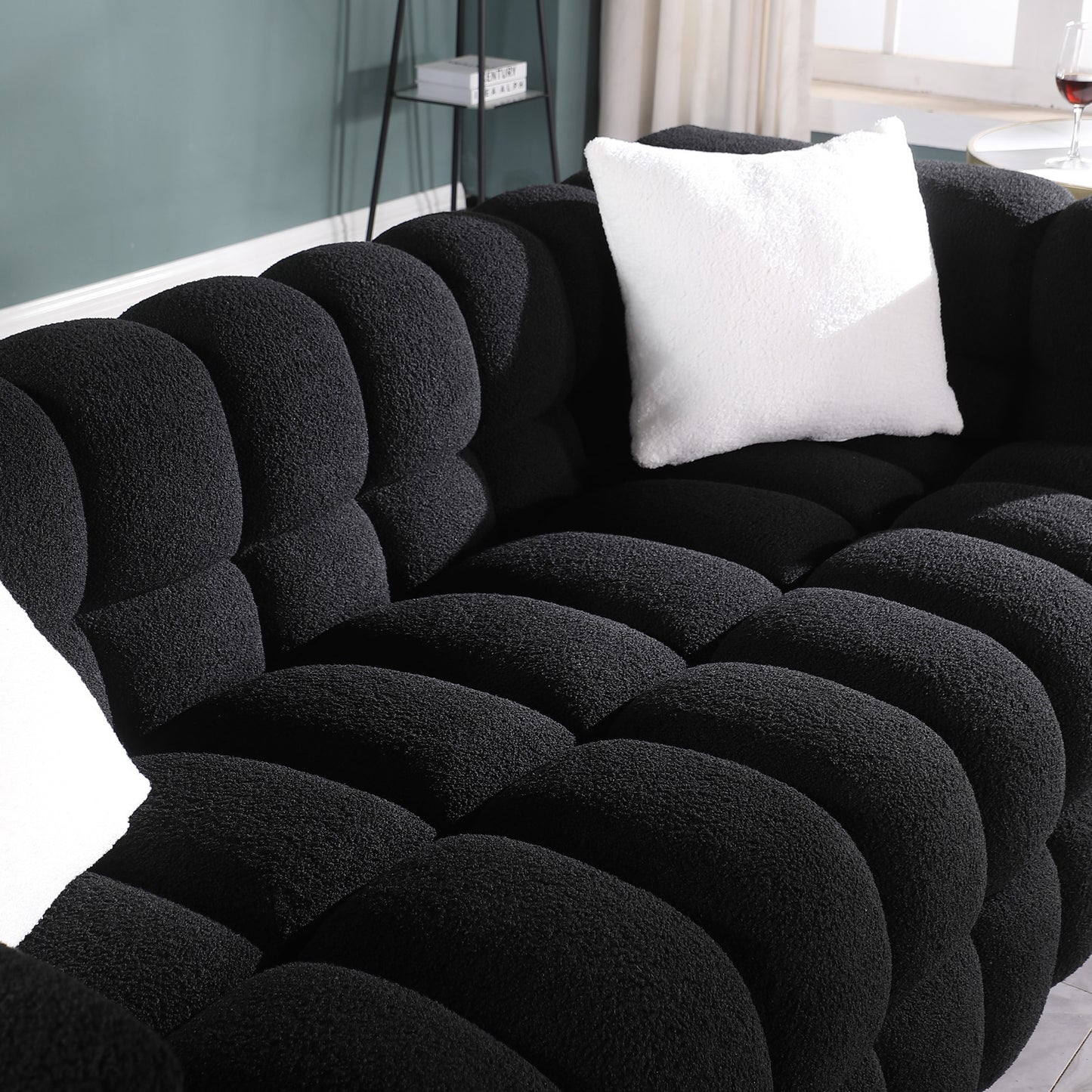 Luxurious 3-Seater White Boucle Marshmallow Sofa for USA People