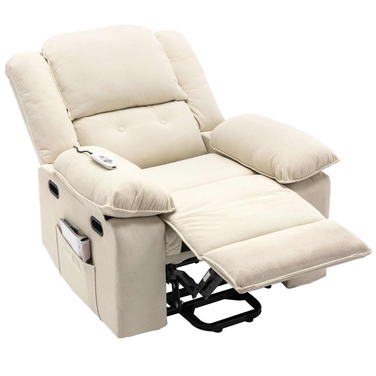 Adjustable Massage and Heating Power Lift Recliner Chair with Side Pocket