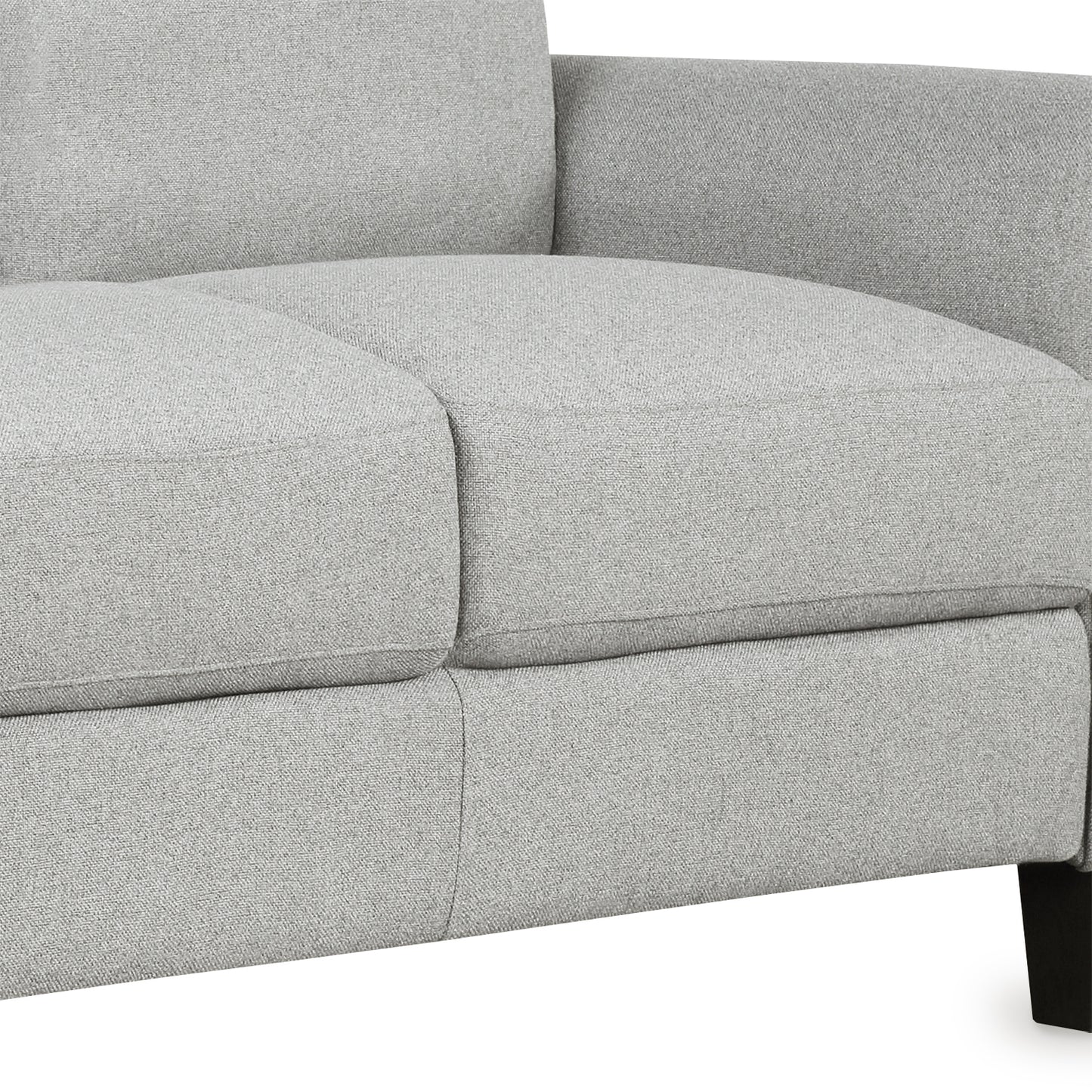 Elegant Light Gray 3-Seat Linen Fabric Sofa for Living Room