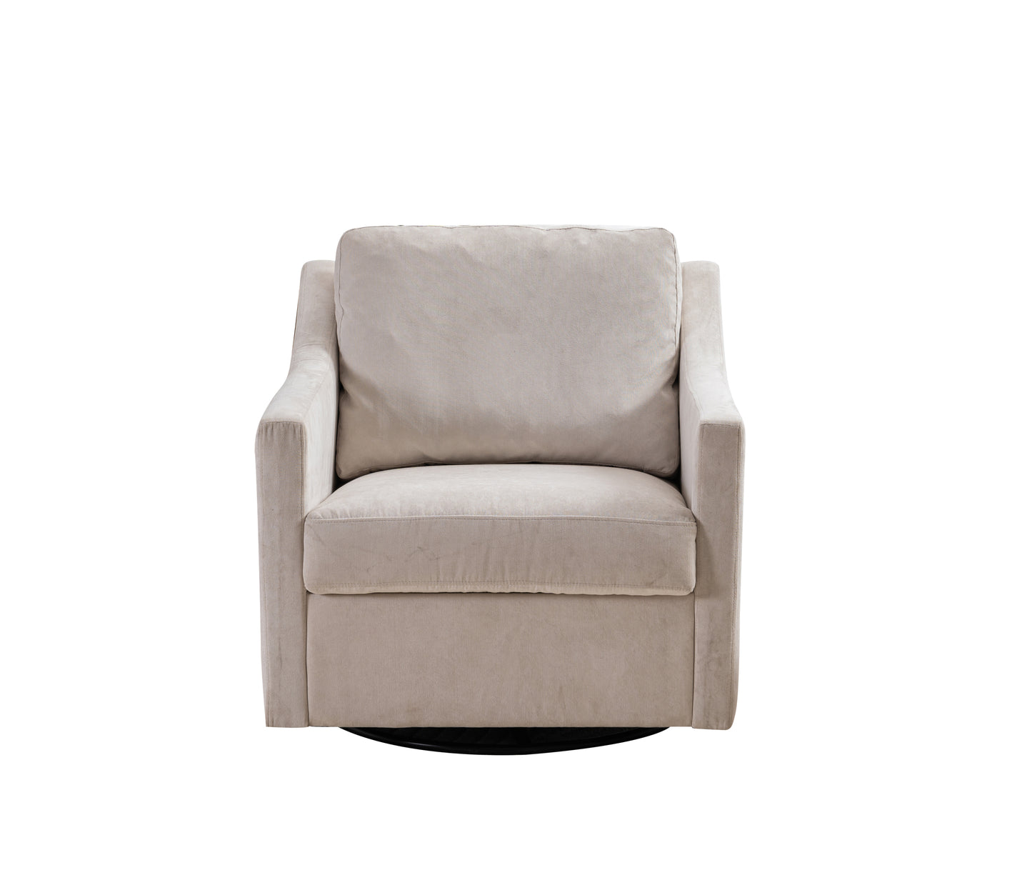 Large swivel chair, upholstered armchair, modern chair, skin-friendly gradient color linen fabric, comfortable to sit. Suitable for reception living room, beige