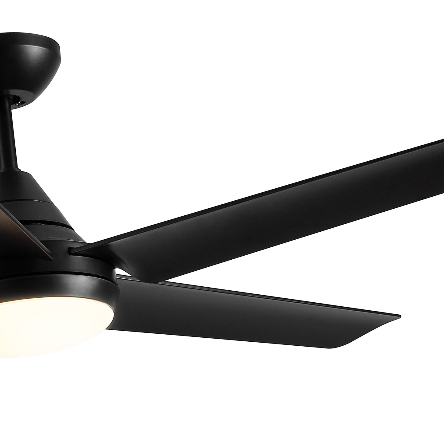 48-Inch Modern Black Ceiling Fan with Integrated LED Light and Color Changing Technology