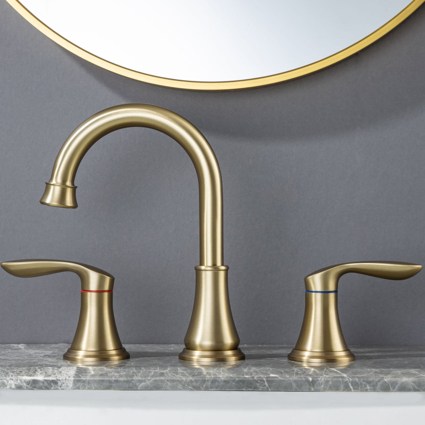 Elegant Gold Bathroom Faucet Set with Dual Handles