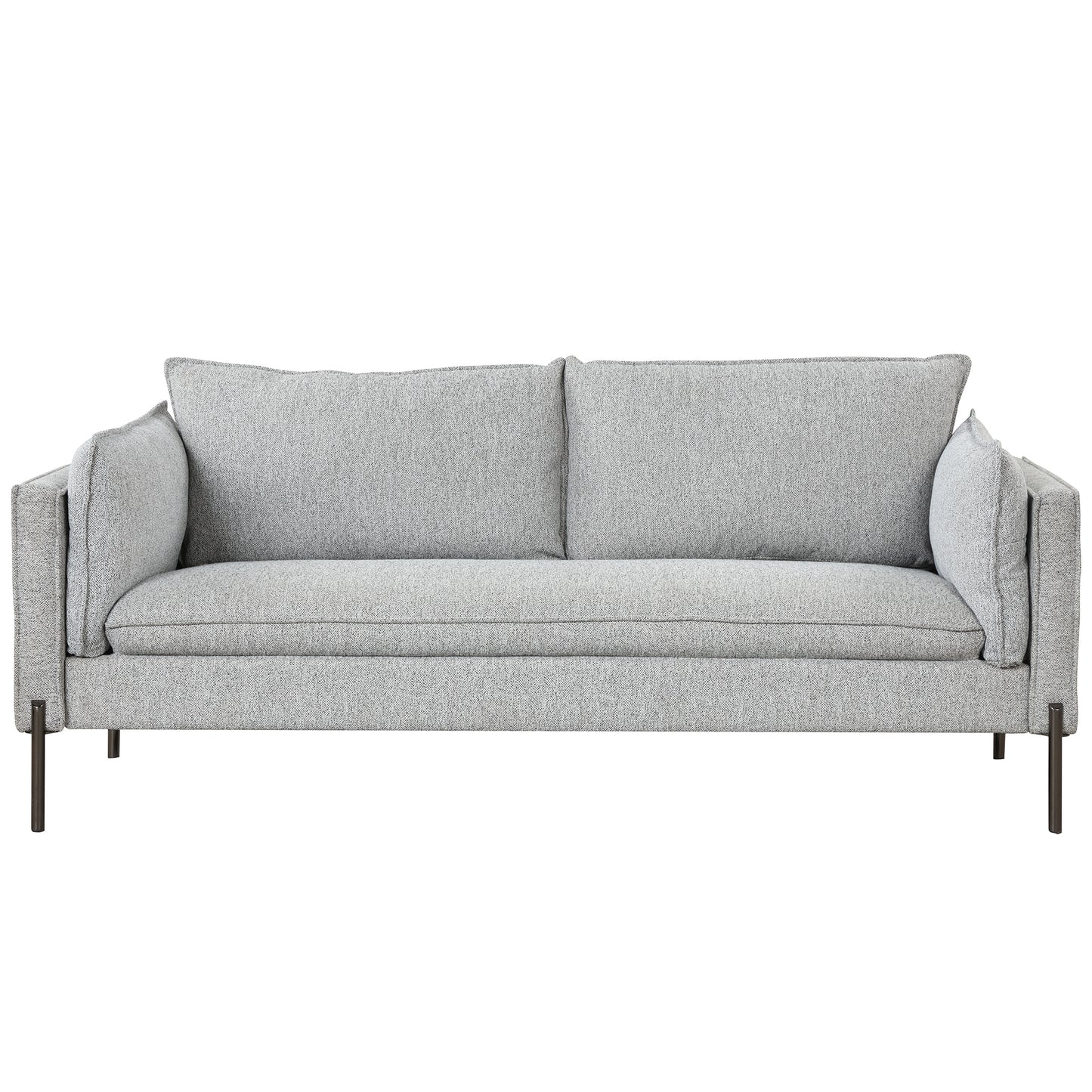 Modern Linen Fabric Upholstered Loveseat and 3-Seat Couch Set with USB Charging Ports