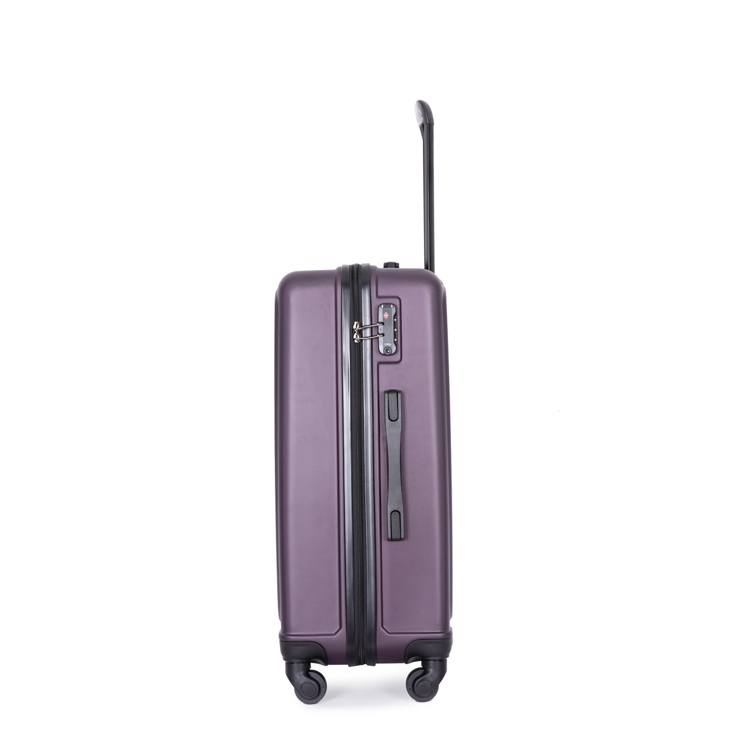 3 Piece Luggage Sets ABS Lightweight Suitcase with Two Hooks, Spinner Wheels, TSA Lock, (20/24/28) PURPLE