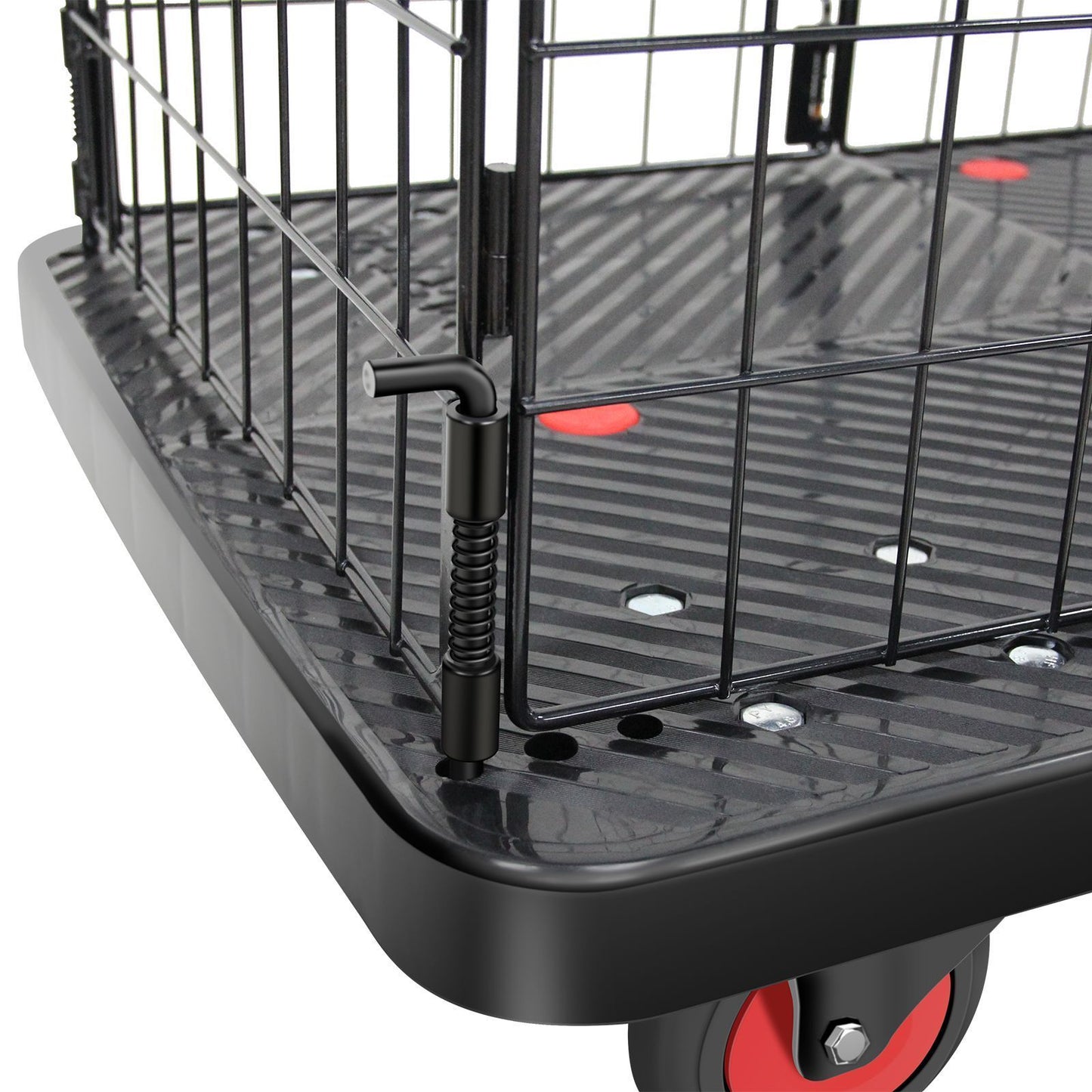 Foldable Platform Push Hand Truck Cart, Basket Cage Cart, 660 lbs. Weight Capacity